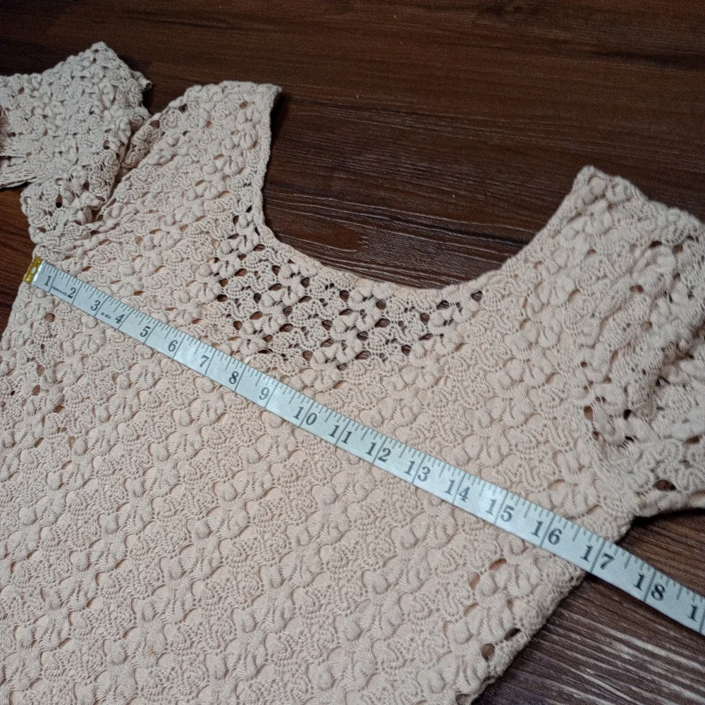Free people coastal boho indie sleaze flare sleeve crochet top